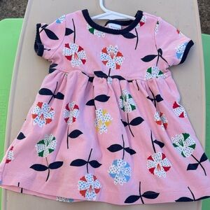 Hanna Andersson Pink Dress with Multicolor Floral Print